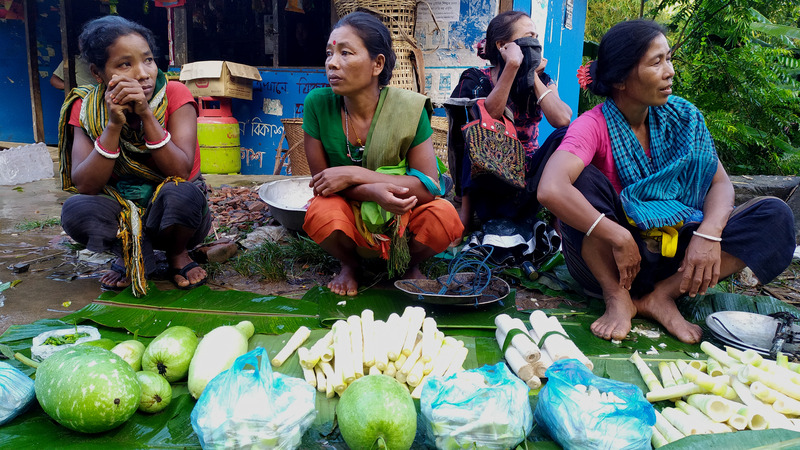 Local women from Khagrachari selling fresh, pesticide-free vegetables and fruits at the vibrant Madhupur market, known for its natural and organic produce. Photo: Voice7 News